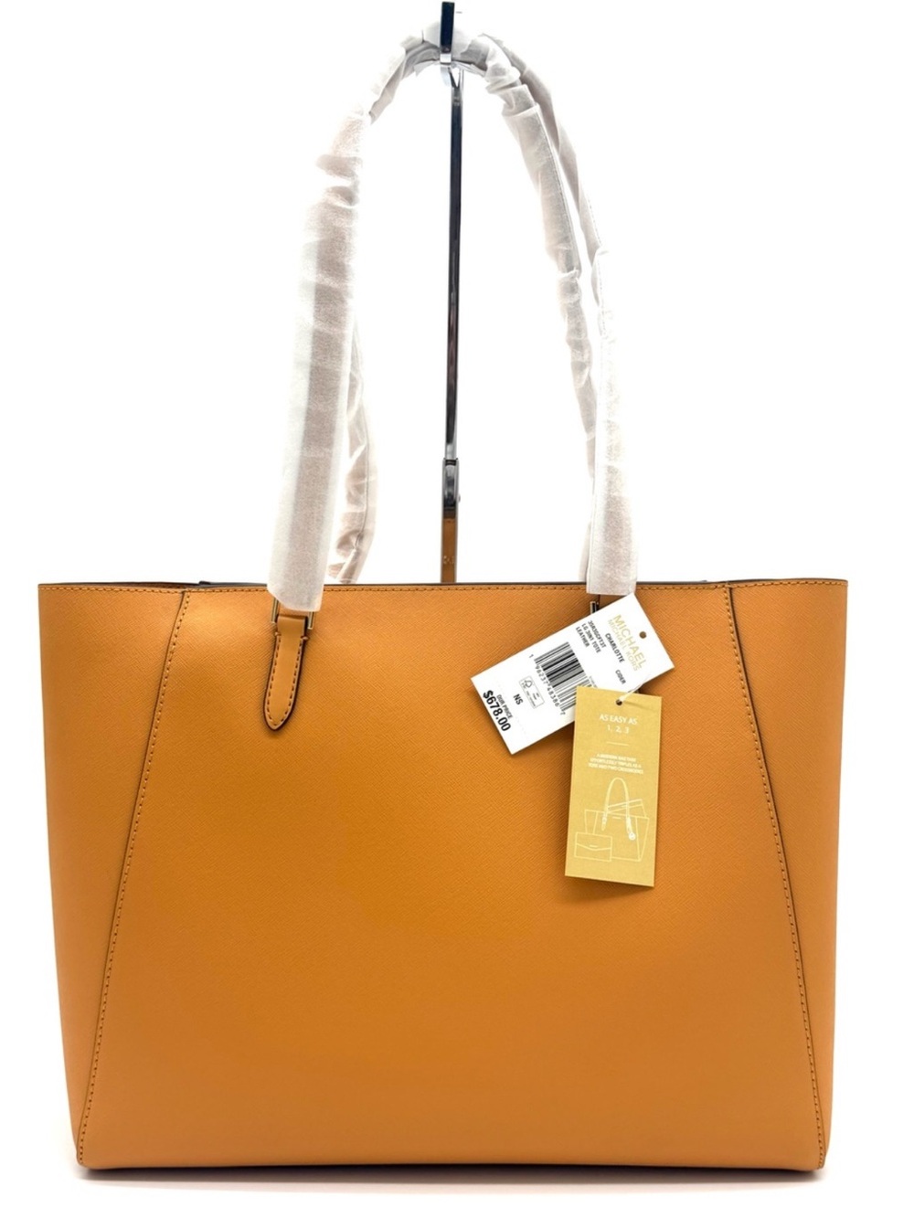 Michael Kors Charlotte LG Tote Bag 3 IN 1 Leather Shoulder Bag Cider - Picture 4 of 10
